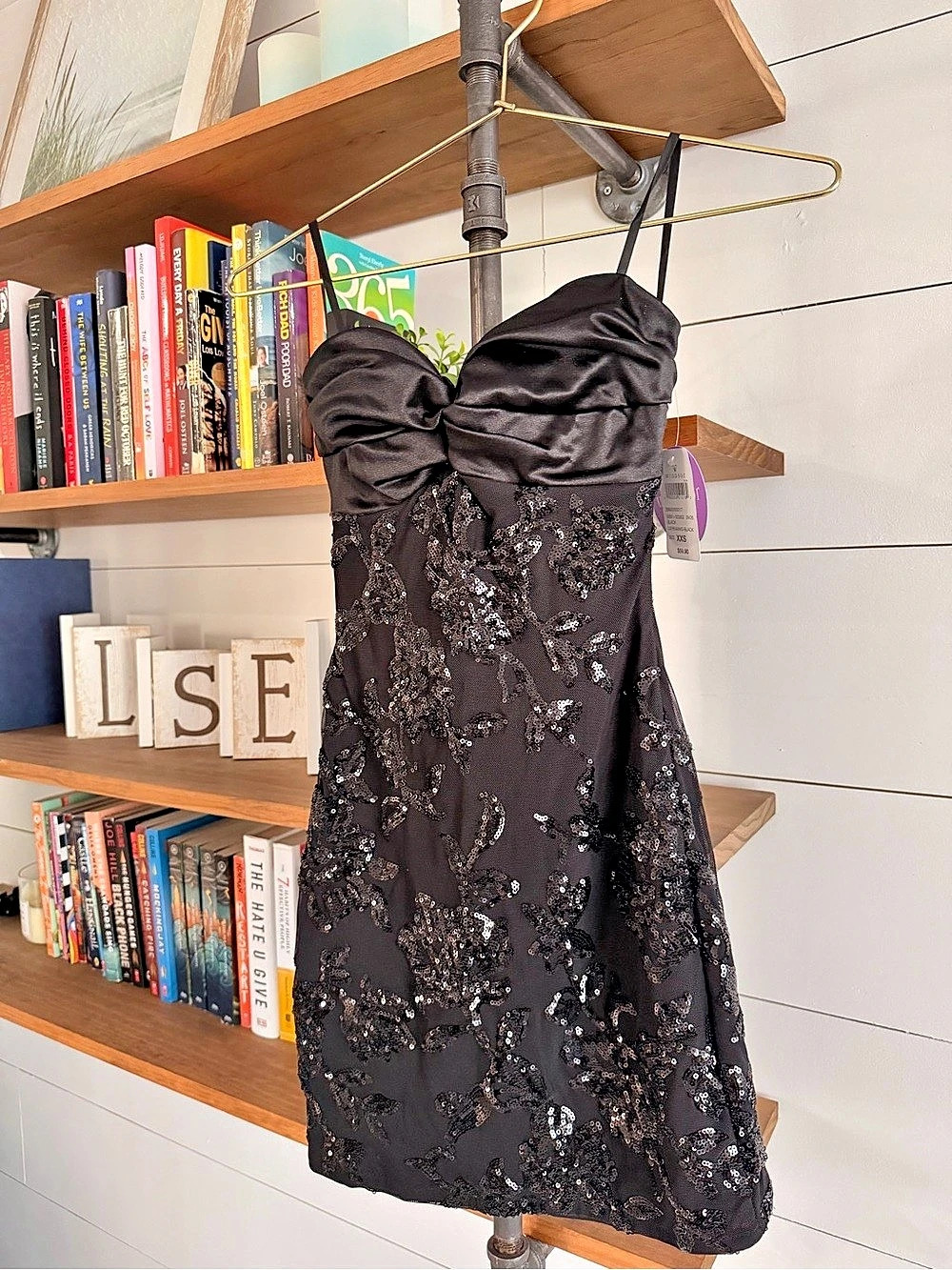 Windsor Black Sequin Mini Dress Size XXS NWT